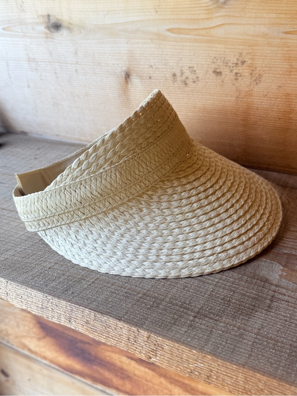 A New Day Woven Straw Visor - Cream (OS)